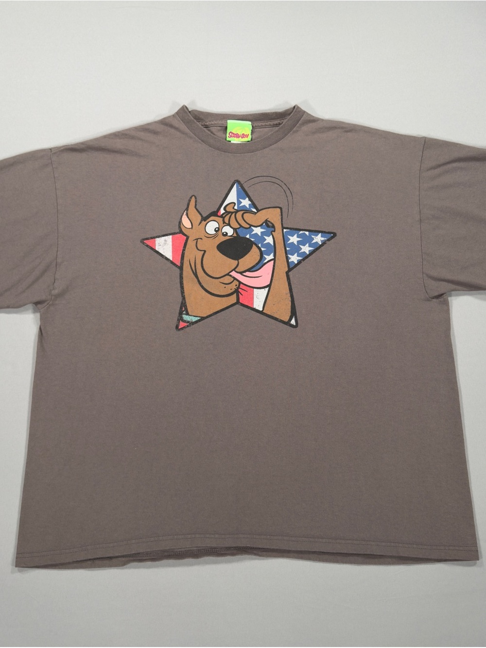 Scooby Doo Shirt XXL Vintage Freeze Hanna Barbera USA Flag Star Patriotic Brown